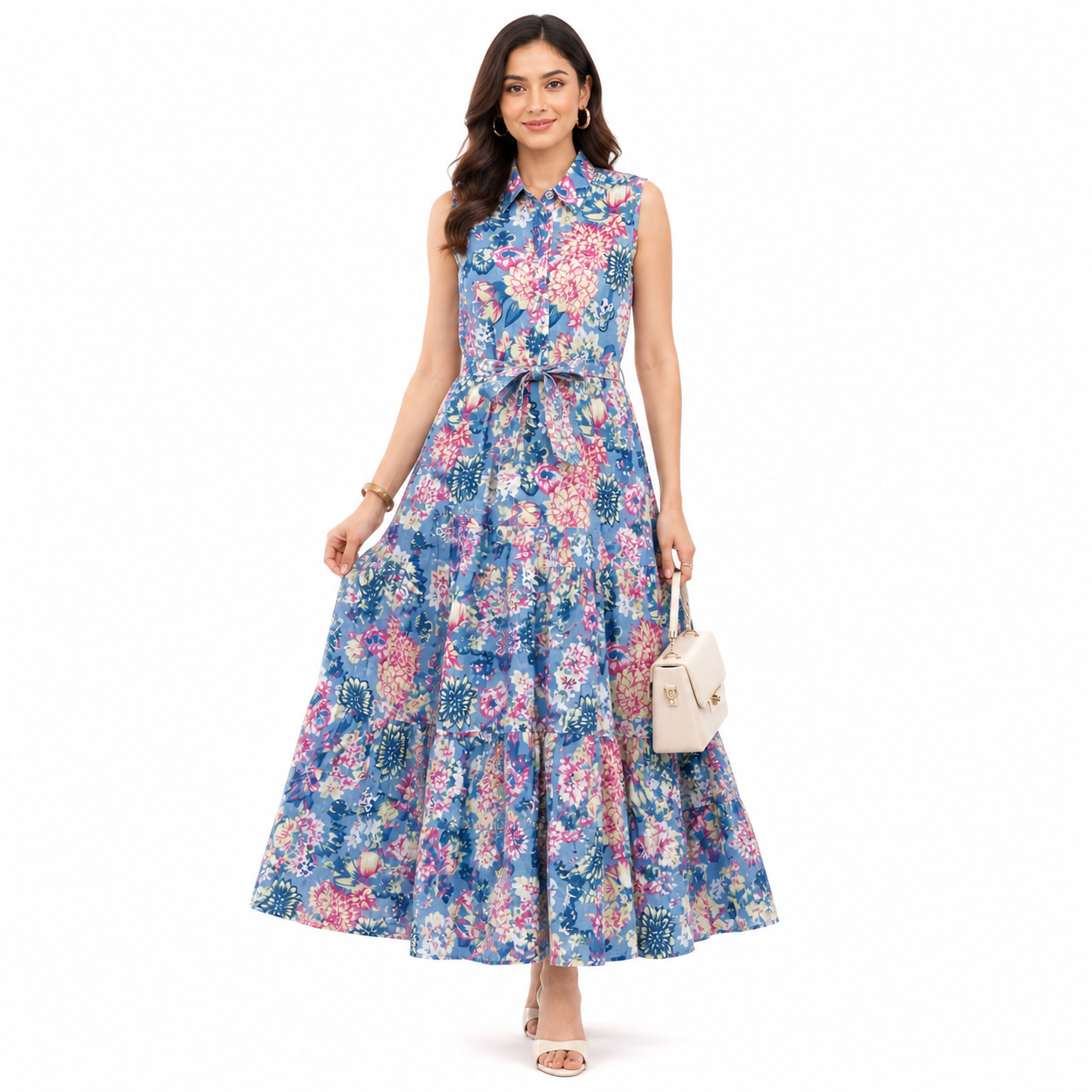 tiffany designs wedding dresses Floral Embroidered Strapless Gown by 16142 10 / White Multi offering fullness and movement Functional Buttons DM:15 PARTHEA Open Shoulder Ruched