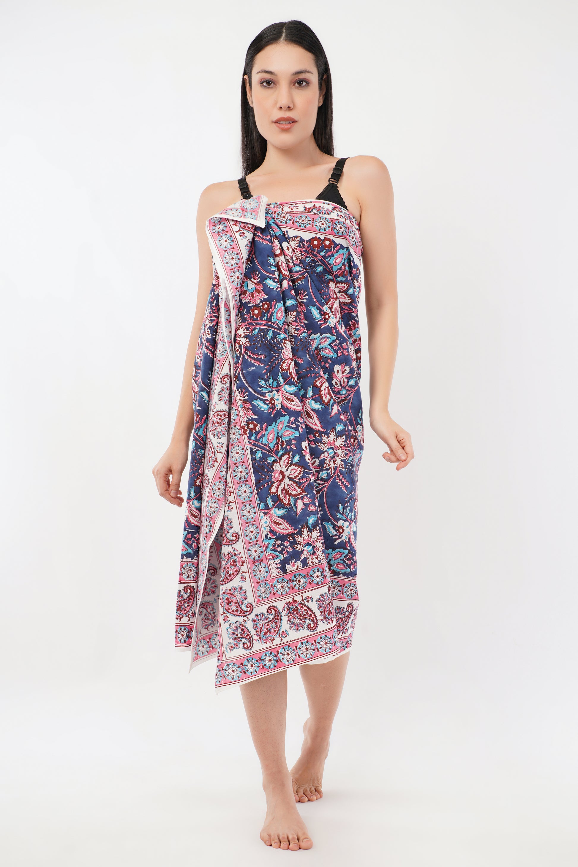 Cotton Hand Printed Floral Beach Sarongs Wrap Raatrani
