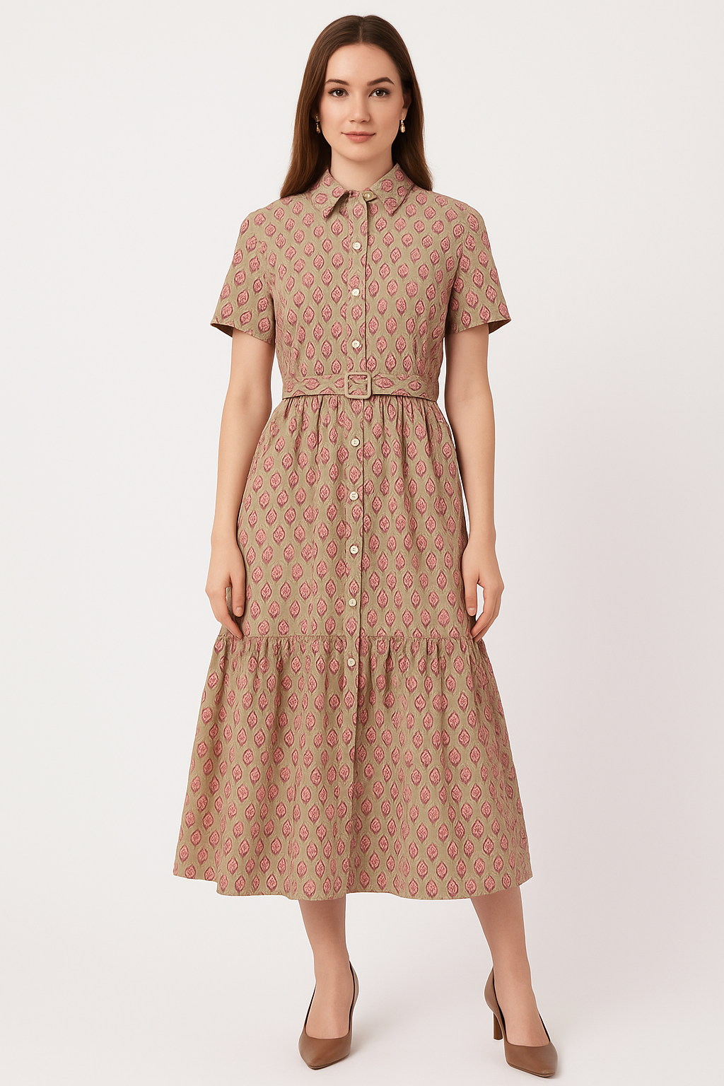 Gul-e-Bagru Hand Block Printed Cotton Shirt Long Dress