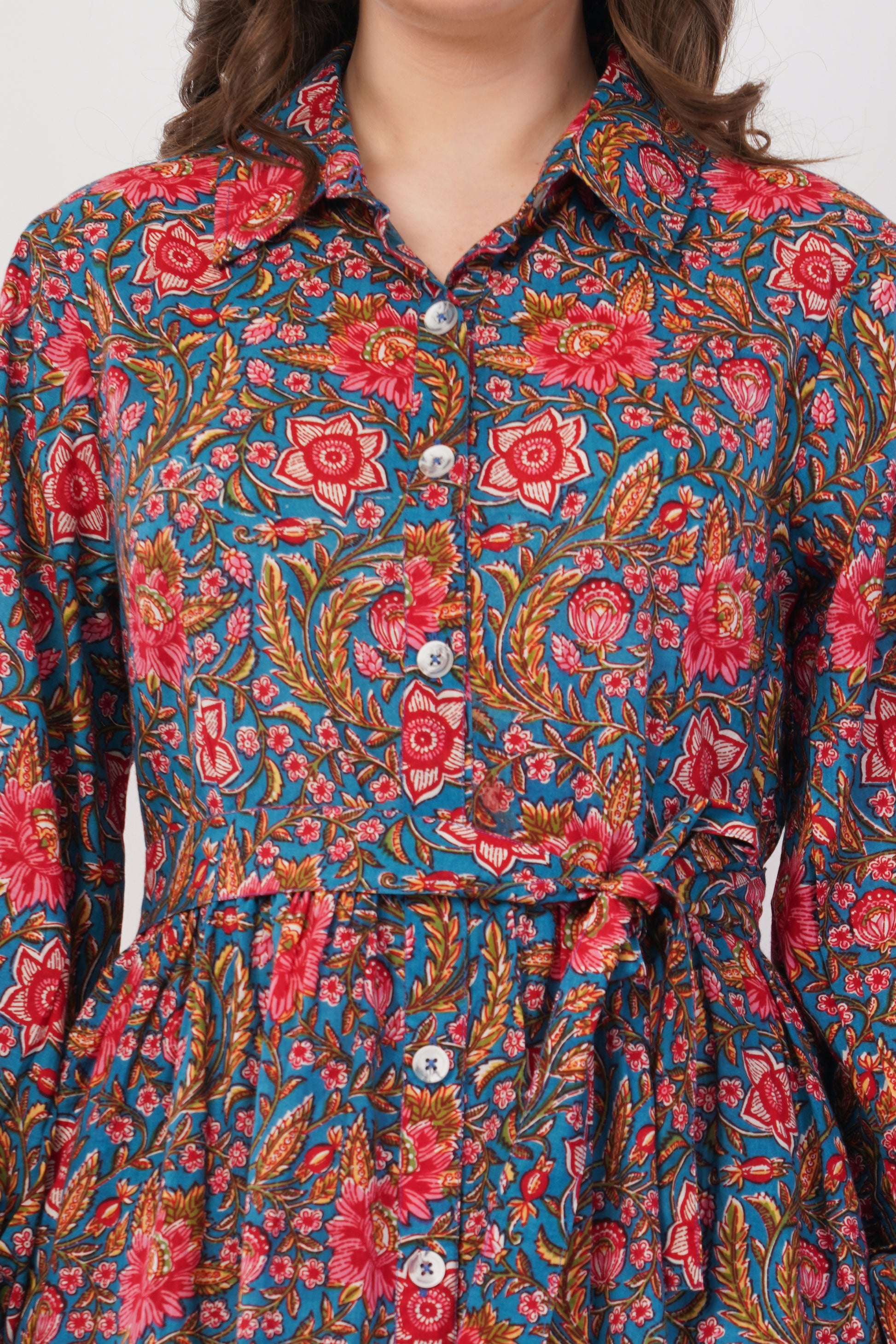 indian shirt dress Linen Shirt Dress: Women's Long Sleeve Kurta Style