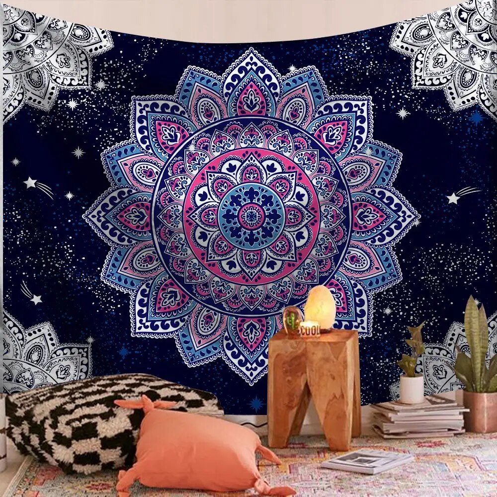 Indian Mandala Tapestry Purple Passion Psychedelic Wall Hanging Boho Decor - Adore India   