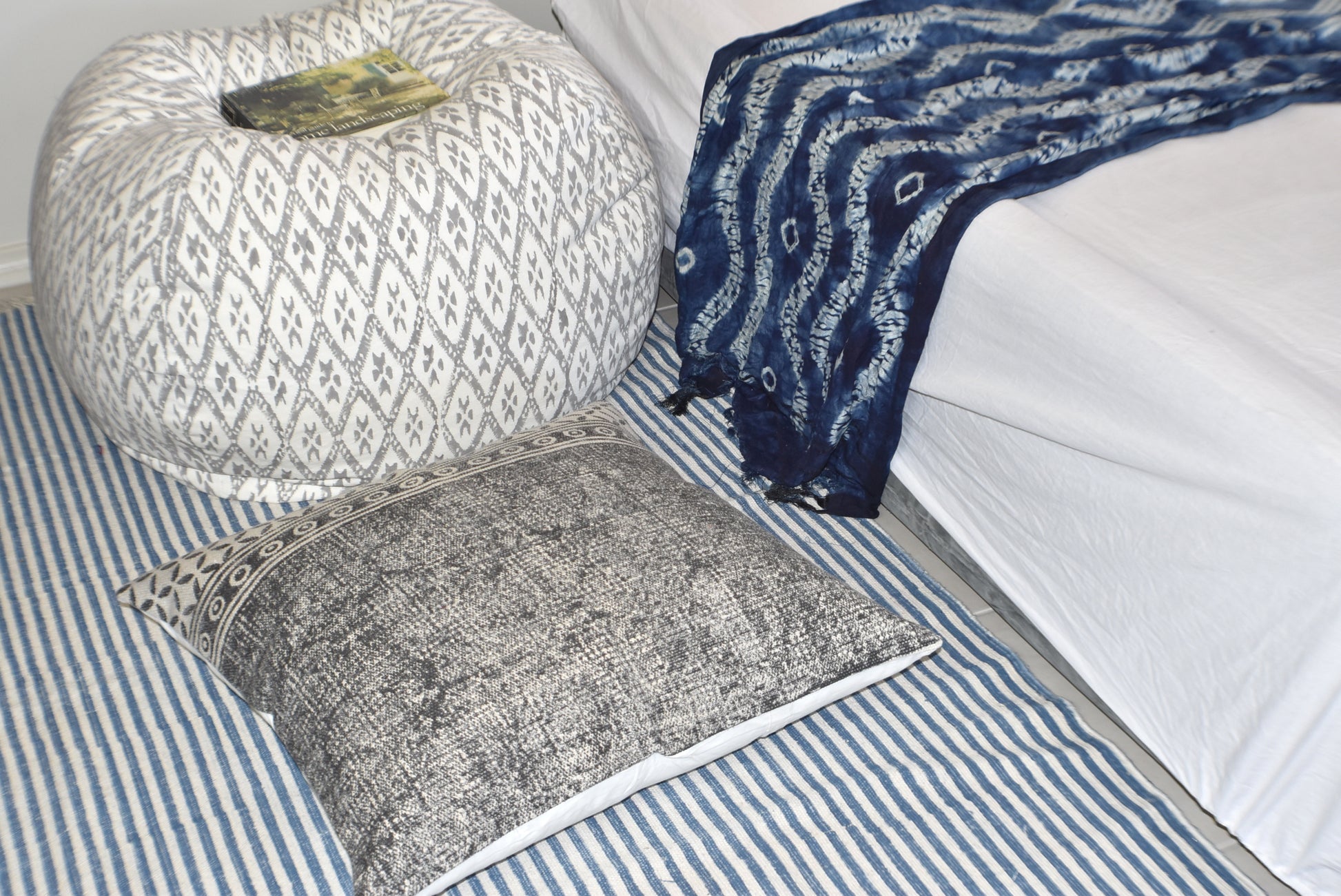 Hand Made Geometrical Block Print Cotton Dari Cushion Cover 65cm - Adore India   