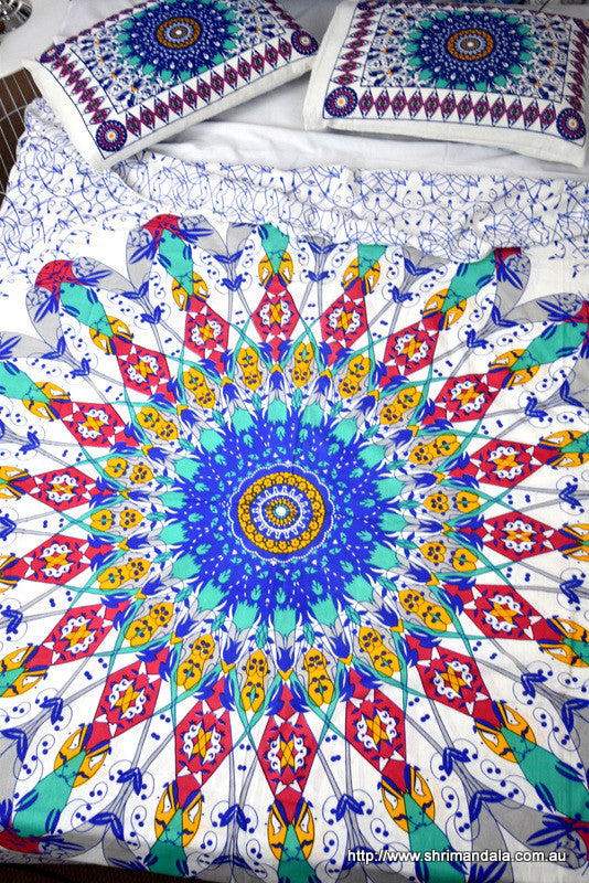 Universe Teal Mandala Throw - Adore India   