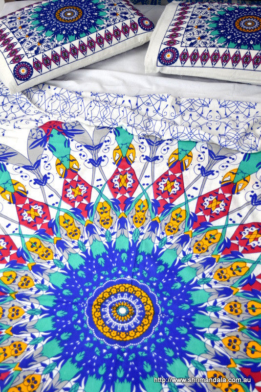 Universe Teal Mandala Throw - Adore India   