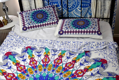 Universe Teal Mandala Throw Set - Adore India   