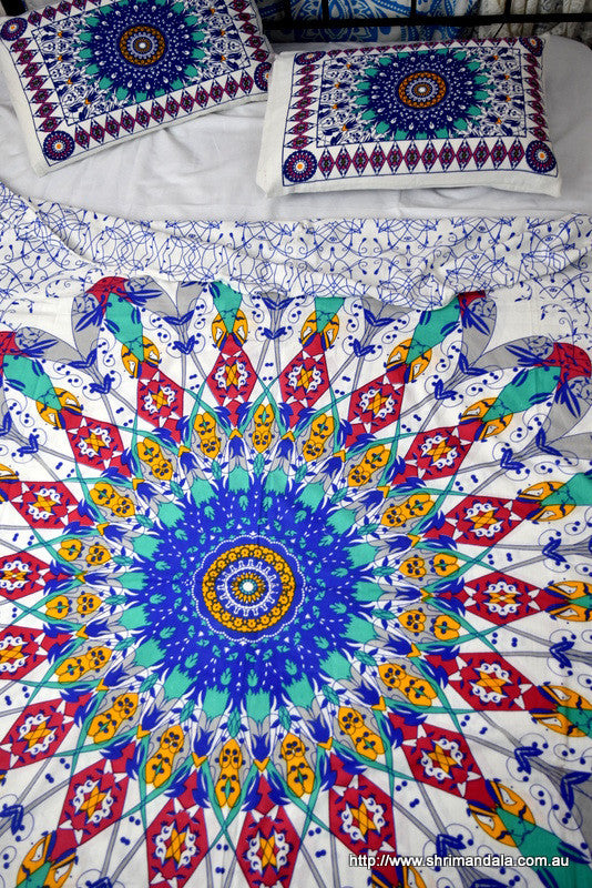 Universe Teal Mandala Throw Set - Adore India   