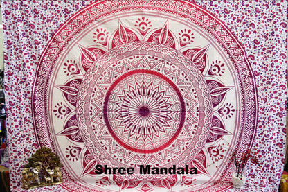 Daisy Pink Ombre Mandala Throw Set - Adore India   