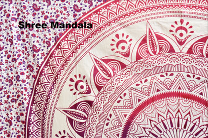 Daisy Pink Ombre Mandala Throw Set - Adore India   