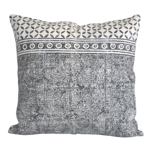 Hand Made Geometrical Block Print Cotton Dari Cushion Cover 65cm - Adore India   
