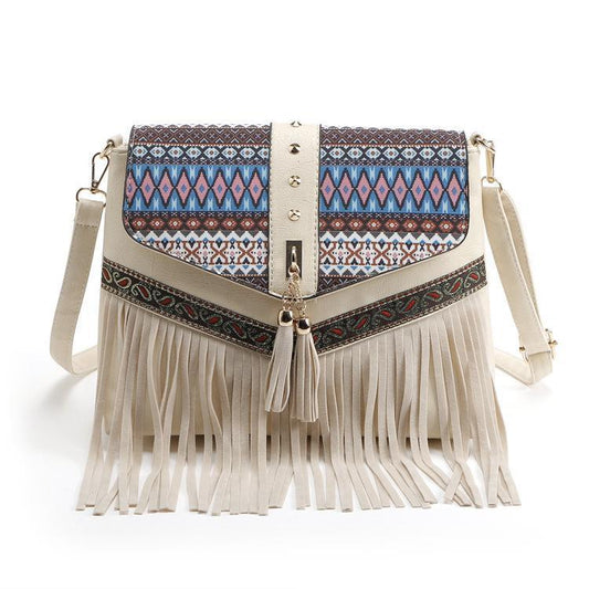 Charming Beautiful Bohemian Vintage Beige Carry Bag - Adore India   